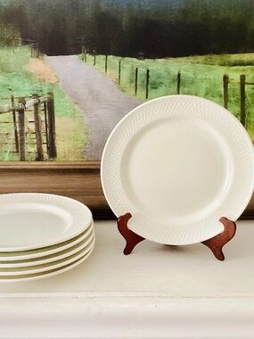 Windsor & Browne La Primula Embossed Lattice 10” Dinner Plates Set Of 6 Italian